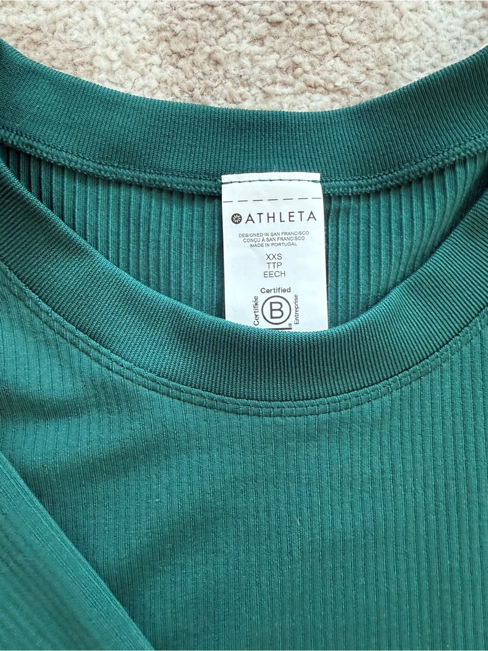 Athleta Ribbed Crewneck Tops - Blue, Green, Gray, Pink. 4 piece bundle. - Picture 2 of 9